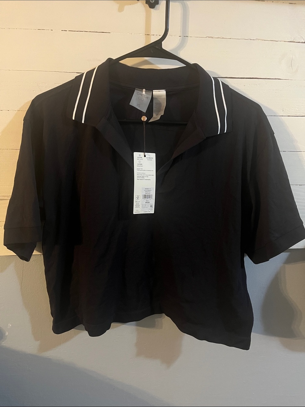Calia seamless tipped crop polo